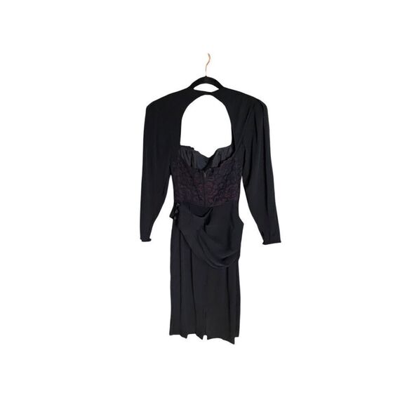 BB collections women’s vintage black and purple lace sheath dress size 4  - Picture 3 of 7